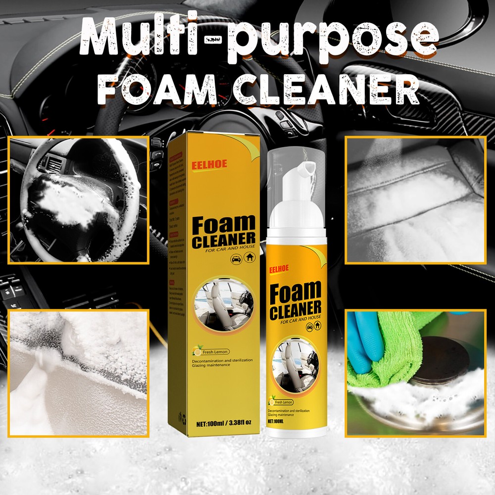 Multi-Purpose Foam Cleaner for Car Interior & Leather Quick Deep Cleaning