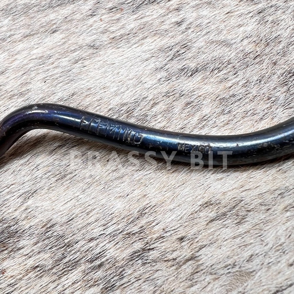 5" Vintage Fleming Blued Curb Bit w/ Sterling Silver