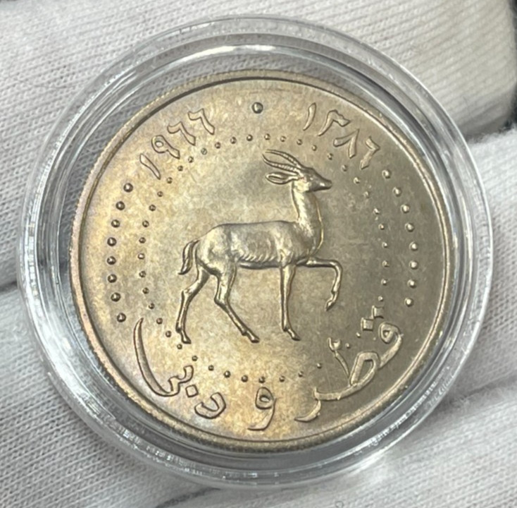 1966 Qatar & Dubai 50 Dirhams Coin Excellent Condition
