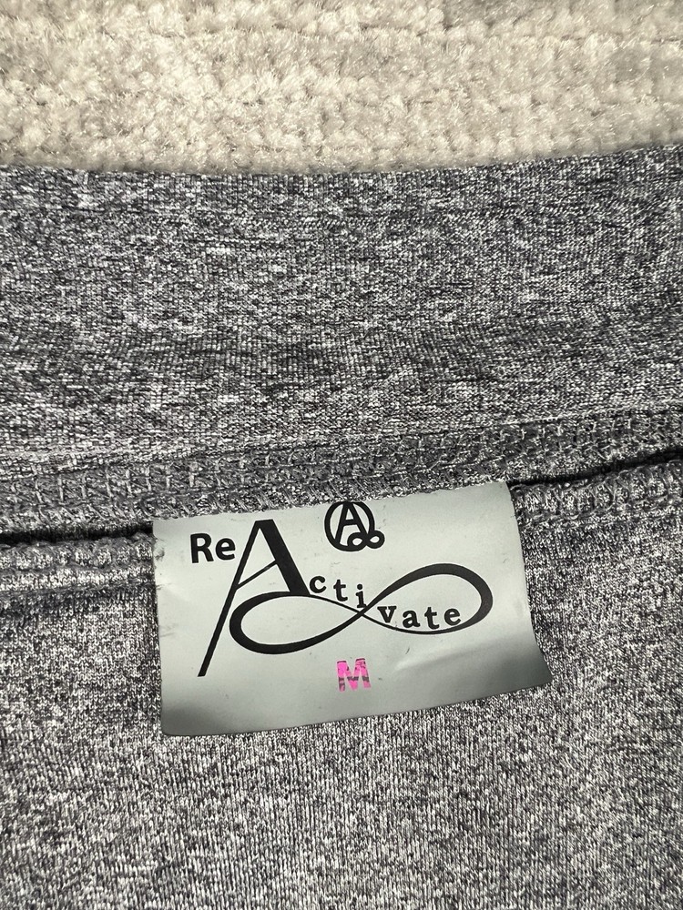 Reactivate Leggings Womens Medium Gray Athletic Pull On Ankle Zip Pocket Back