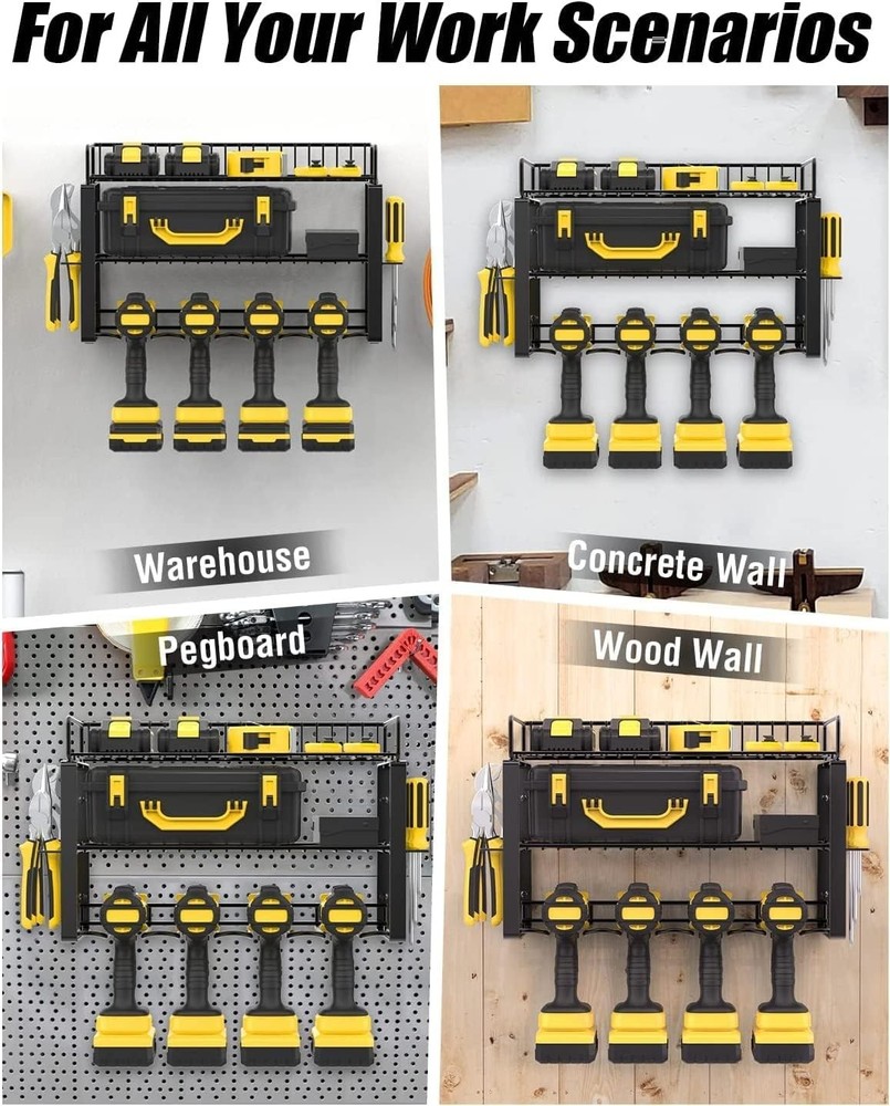 Power Tool Organizer Holder Wall Mount Style Power Tool Drill as Heavy Duty Tool