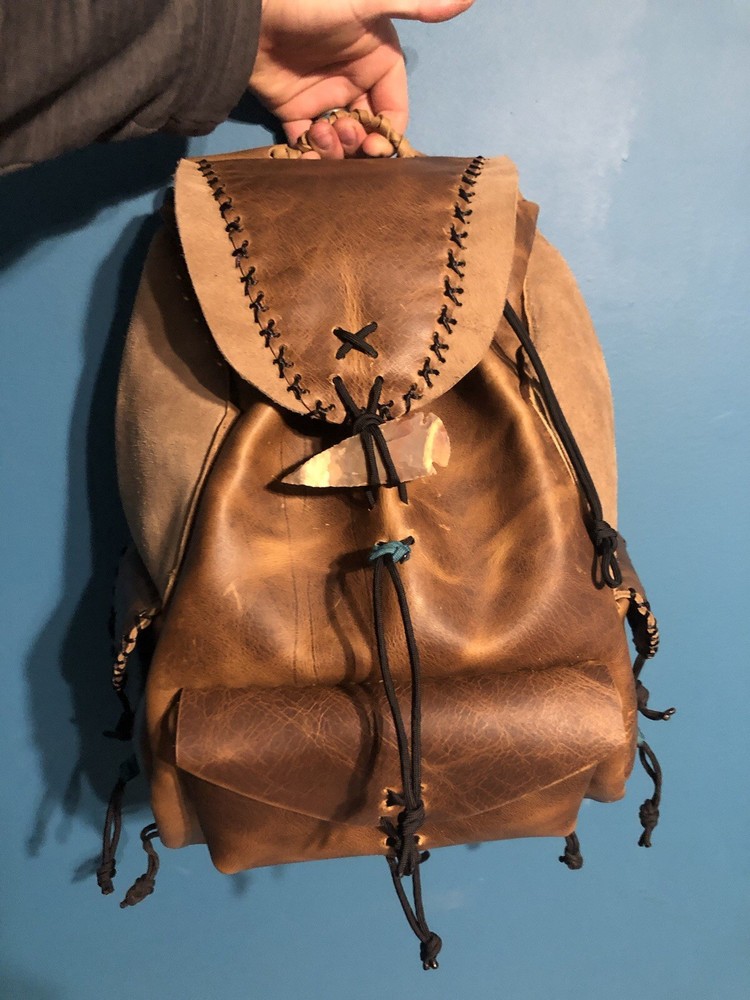 Leather Backpack Survival Pack Genuine High Quality Leather