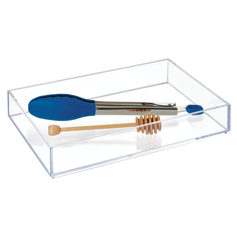 iDesign Clear Drawer Organizer, Plastic Tray for Makeup Storage on XL,