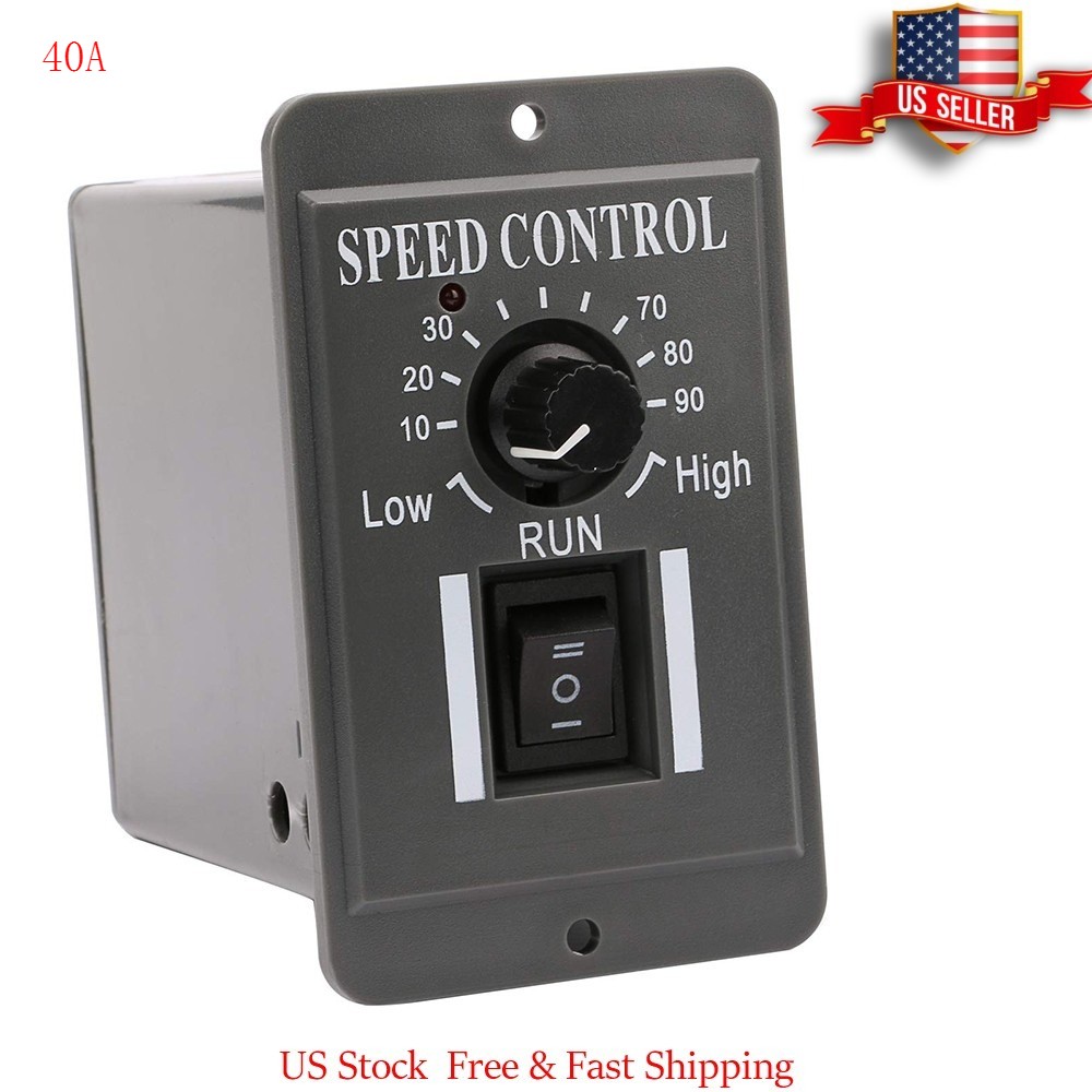 40A PWM DC Motor Speed Controller 12V 24V 36V 48V Variable Speed Switch Reverse.