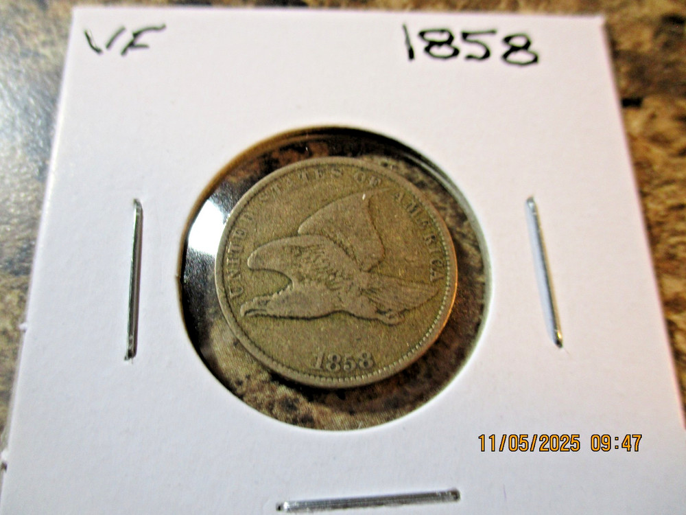 1858 FLYING EAGLE CENT VERY FINE    95