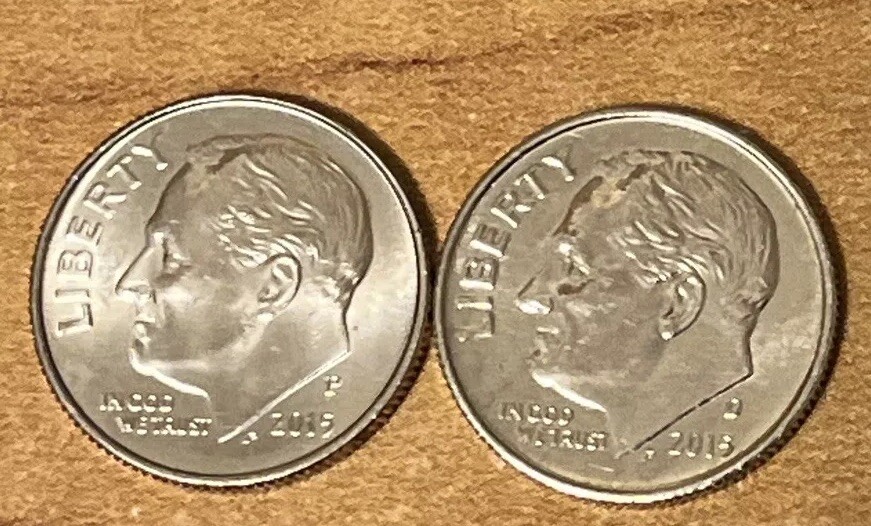 2015 P & D Roosevelt Dimes  UNC. ( set of 2 )