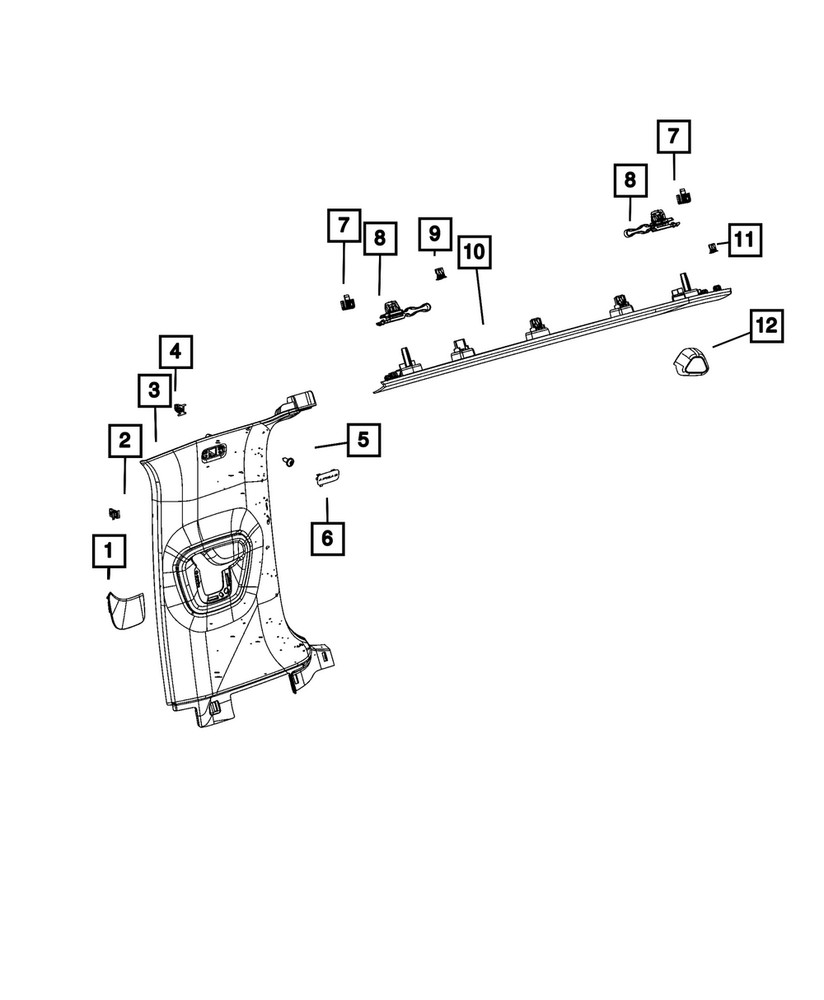 Genuine Mopar C-Pillar Extension Right 6RS02WA6AA
