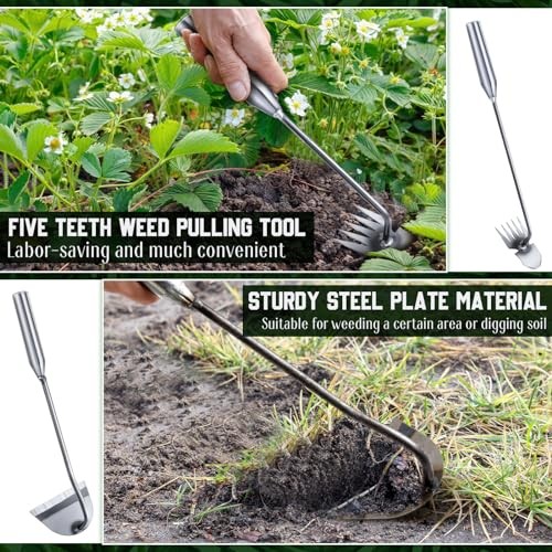 5 Pcs Weed Puller Set Include Hori Weeding Knife Uprooting Crack Classic