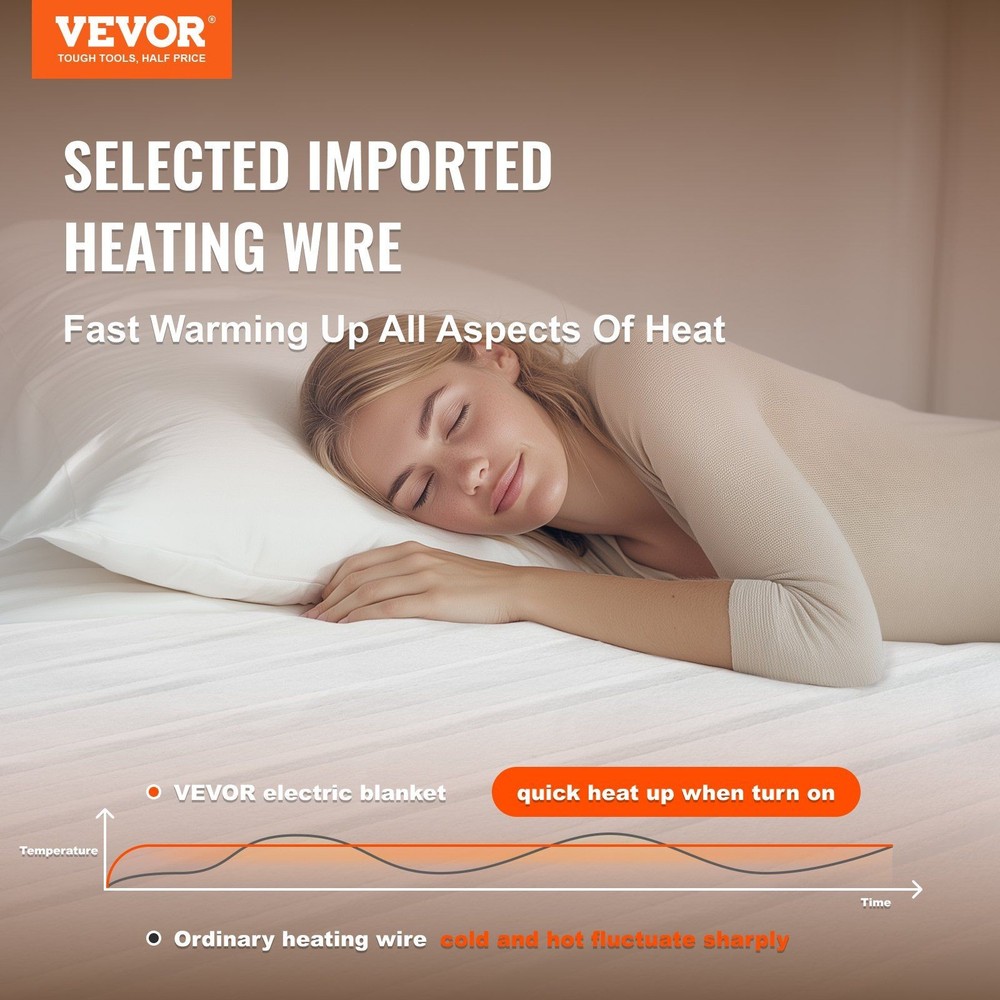 Heated Bed Warmer Pad 60x80 in Queen Easy Controller