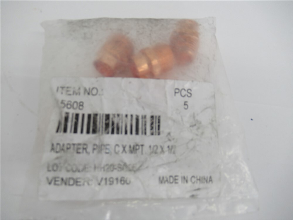 5608 , Adapter , Pipe 1/2" C x 1/2" MPT (PK 5)