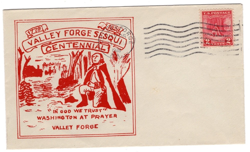 #645 Valley Forge 1928 FDC - Egolf 1st Cachet #22