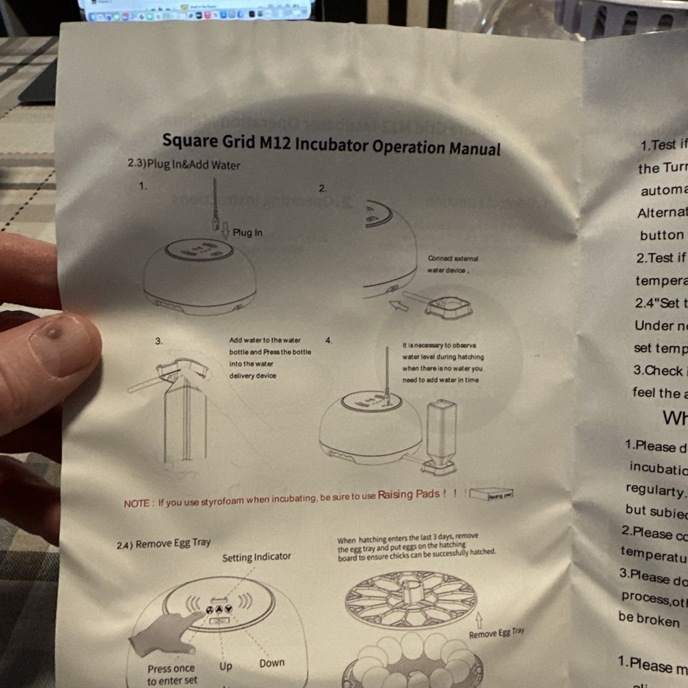 Square Grid M12 Incubator:Heating Brooder:Lot:Chicken Egg Incubator:New:Chicks