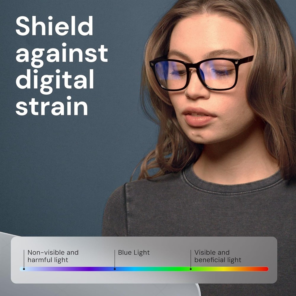 Gaoye Black Blue Light Glasses for Computer & Gaming - Medium, **Light