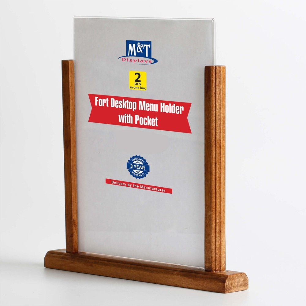 Classic Desktop Menu Holder with Acrylic U Type Pocket Sign Holder (Lot 2)