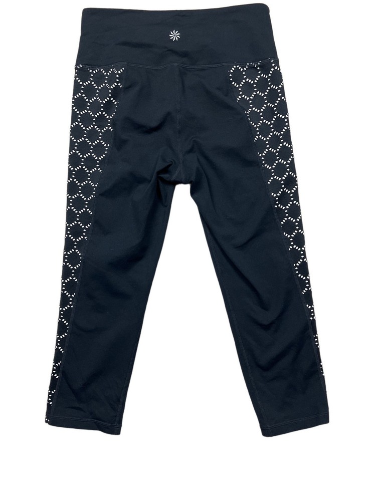 Athleta Black High-Waisted Patterned Capri Leggings Size S