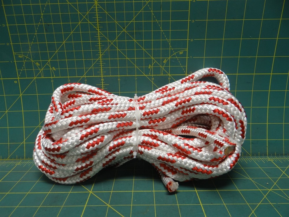 7/16" x 32' Sta-Set Double Braid Marine Rope Fleck Red Durable Multi-Purpose