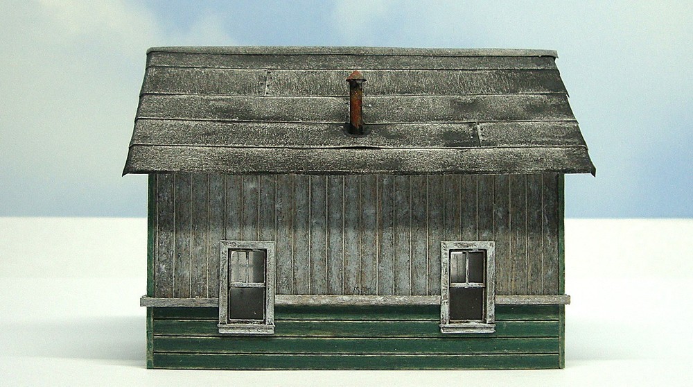 HO scale built wood model Maintenance Shed