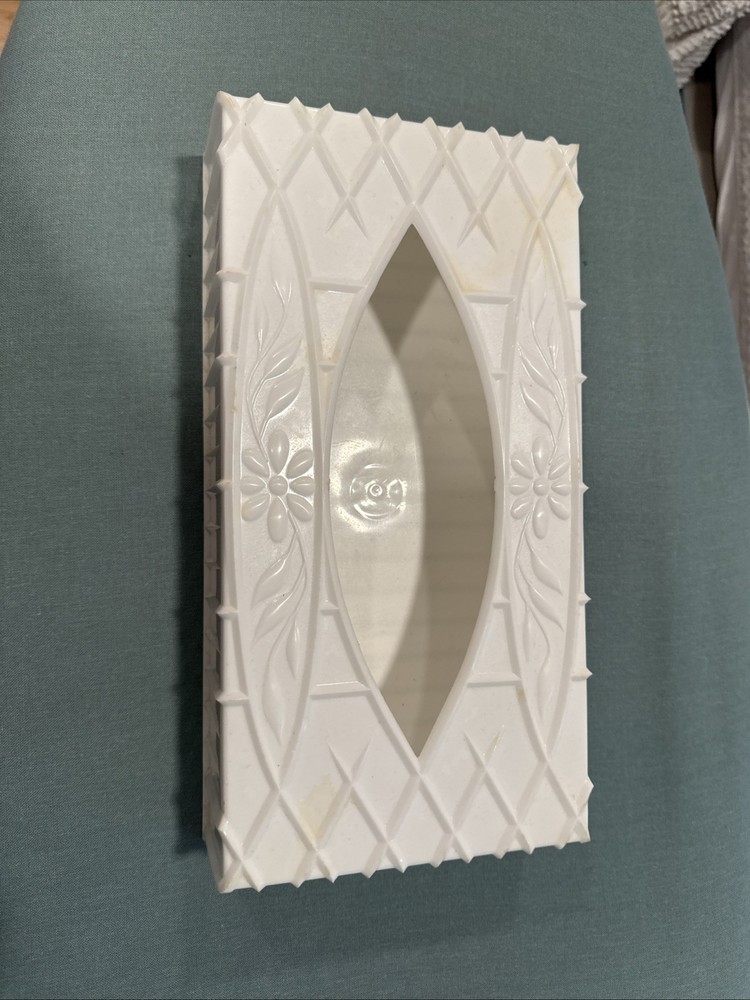 Vintage White Plastic Tissue Kleenex Box Cover