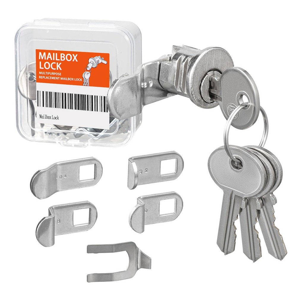 Mailbox Lock Replacement with 4 Keys - Multipurpose Mail Box Locks Nickel