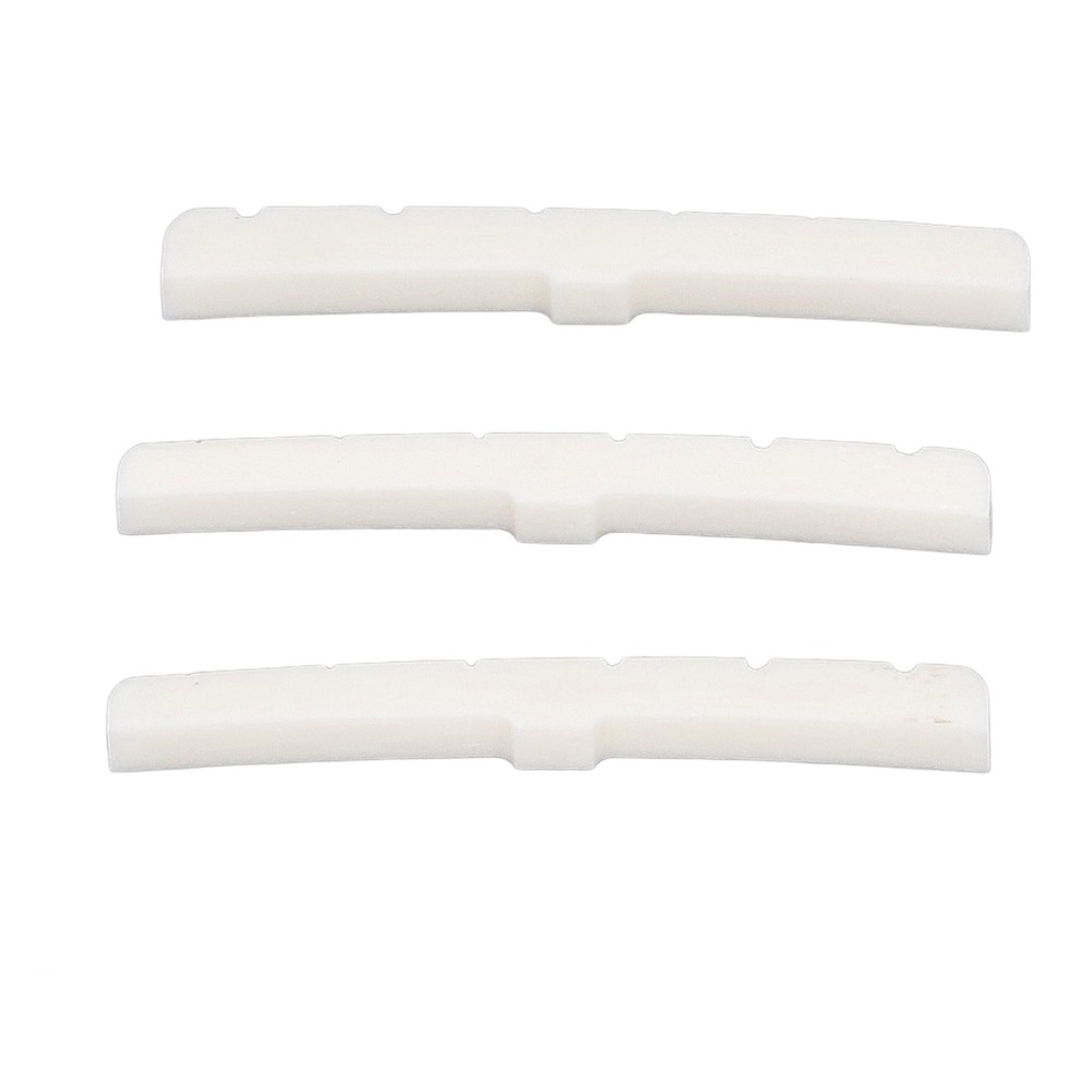 3Pcs 6 String Guitar Nut Flat Bottom Slotted Bone Guitar Nut Replacement For