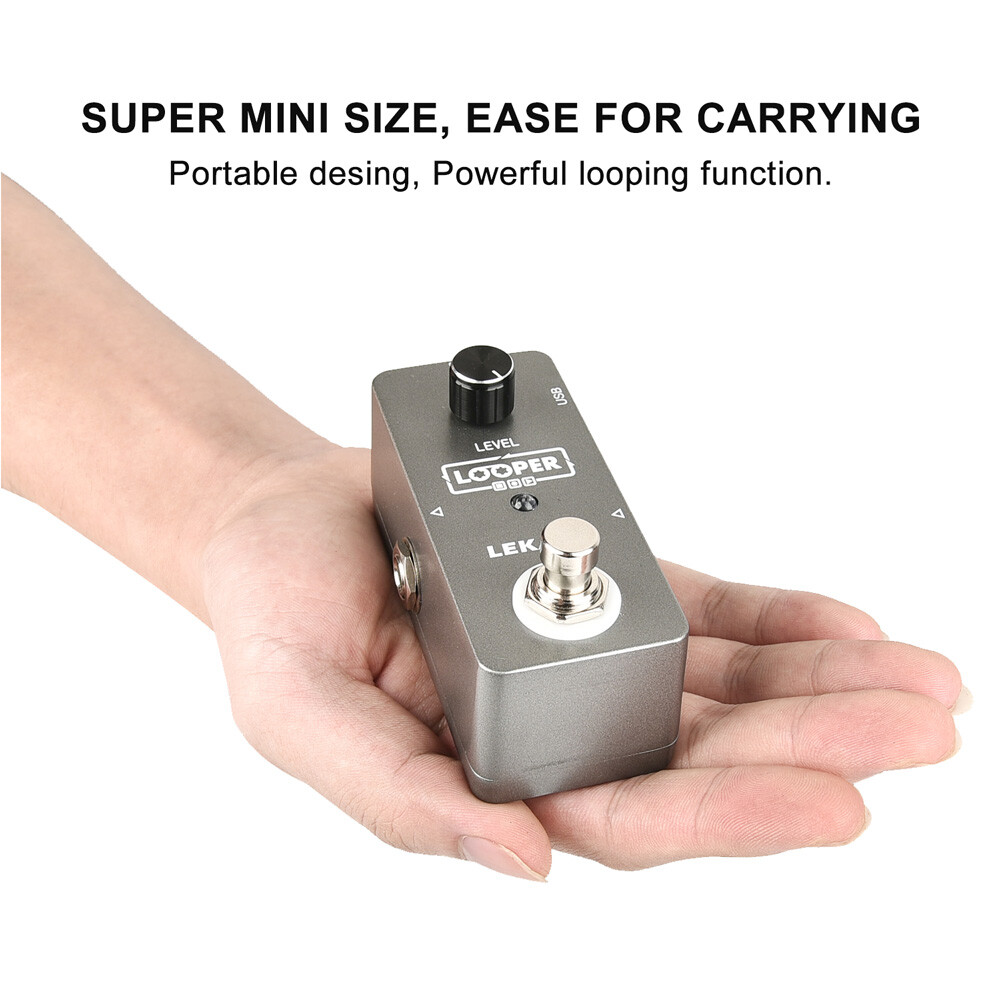 LEKATO Looper Guitar Effect Pedal Single Loop 5 mins Recording + USB Cable