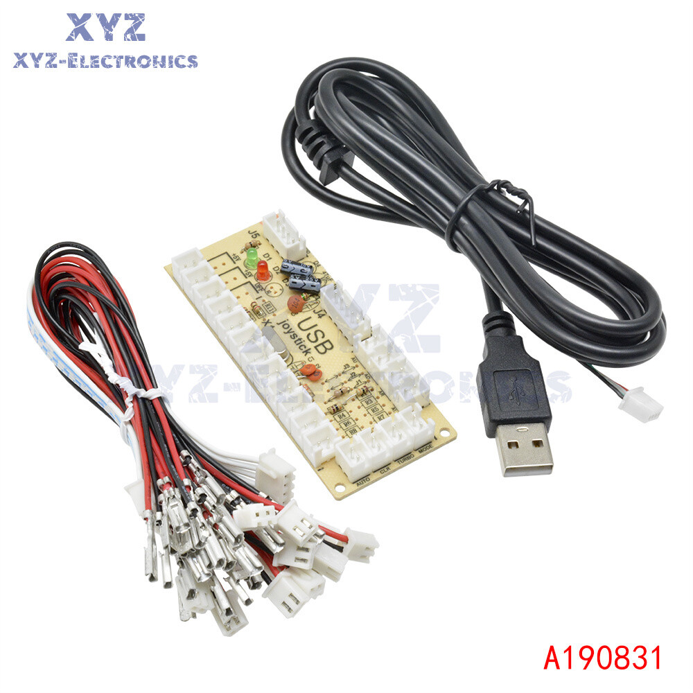 USB Encoder Zero Delay Arcade PC to Joystick MAME 5Pin Sanwa Push Button cable