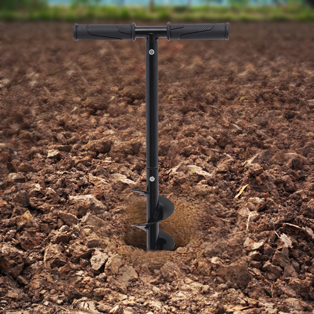 Hand Post Hole Digger Ground Digger Earth Auger Planter with Non-Slip Handle