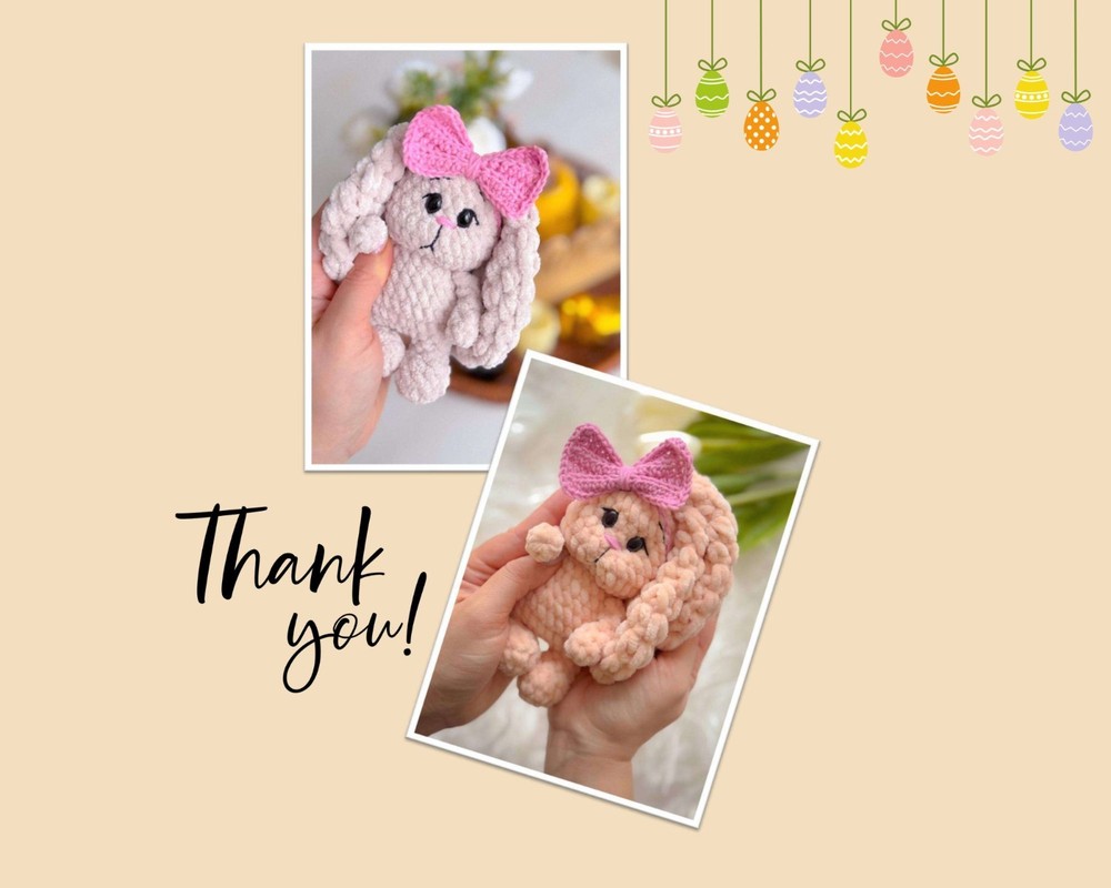 Daisy Fluffy Bunny Crochet Pattern Long Ear Rabbit Amigurumi Toy Tutorial