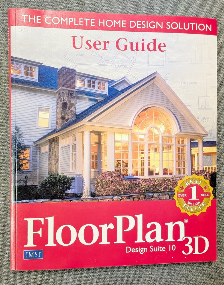 FLOOR PLAN 3D Version 10 PC CD-ROM & Manual IMSI 1997-2005