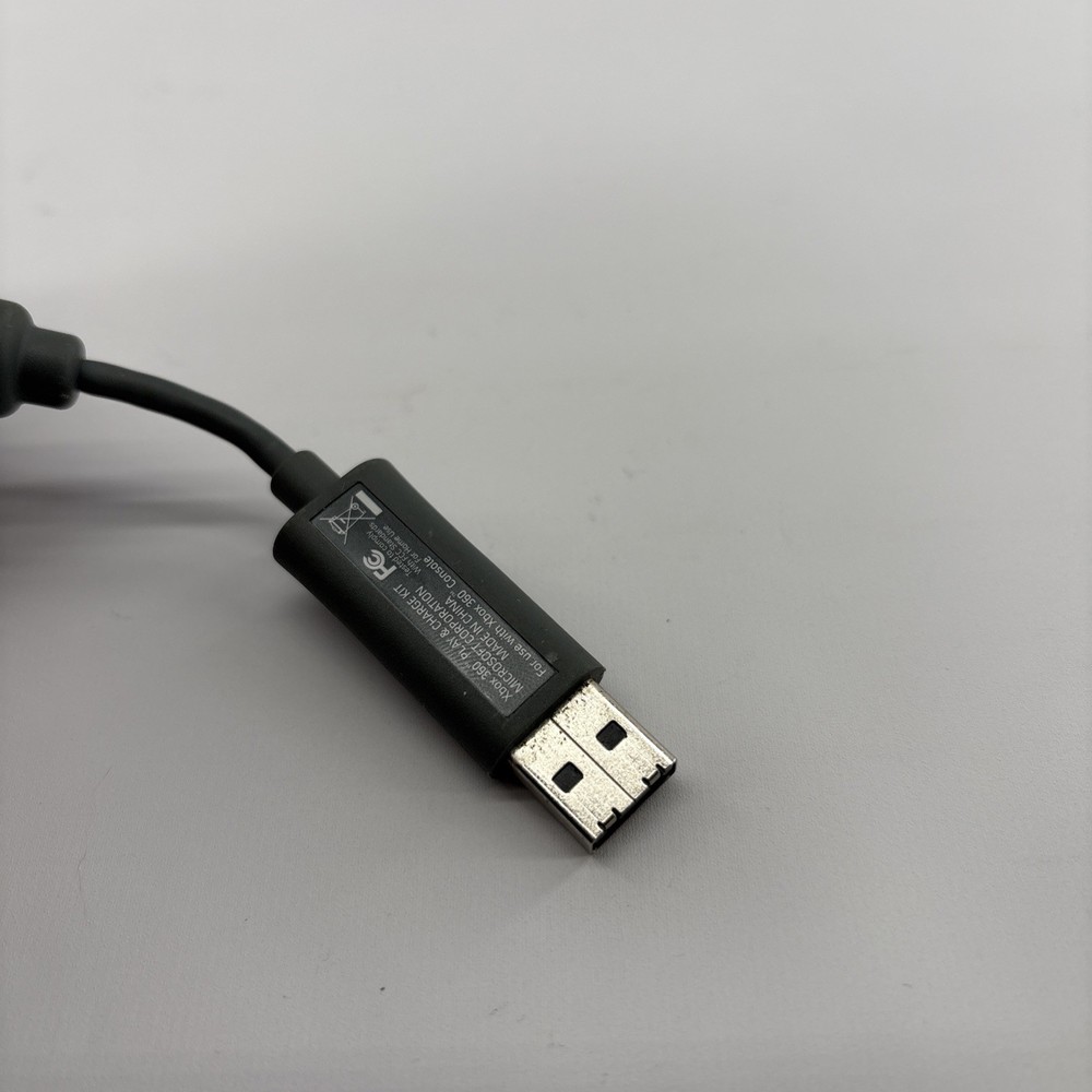 Microsoft Xbox 360 OEM Play & Charge Controller USB Charging Cable Gray TESTED
