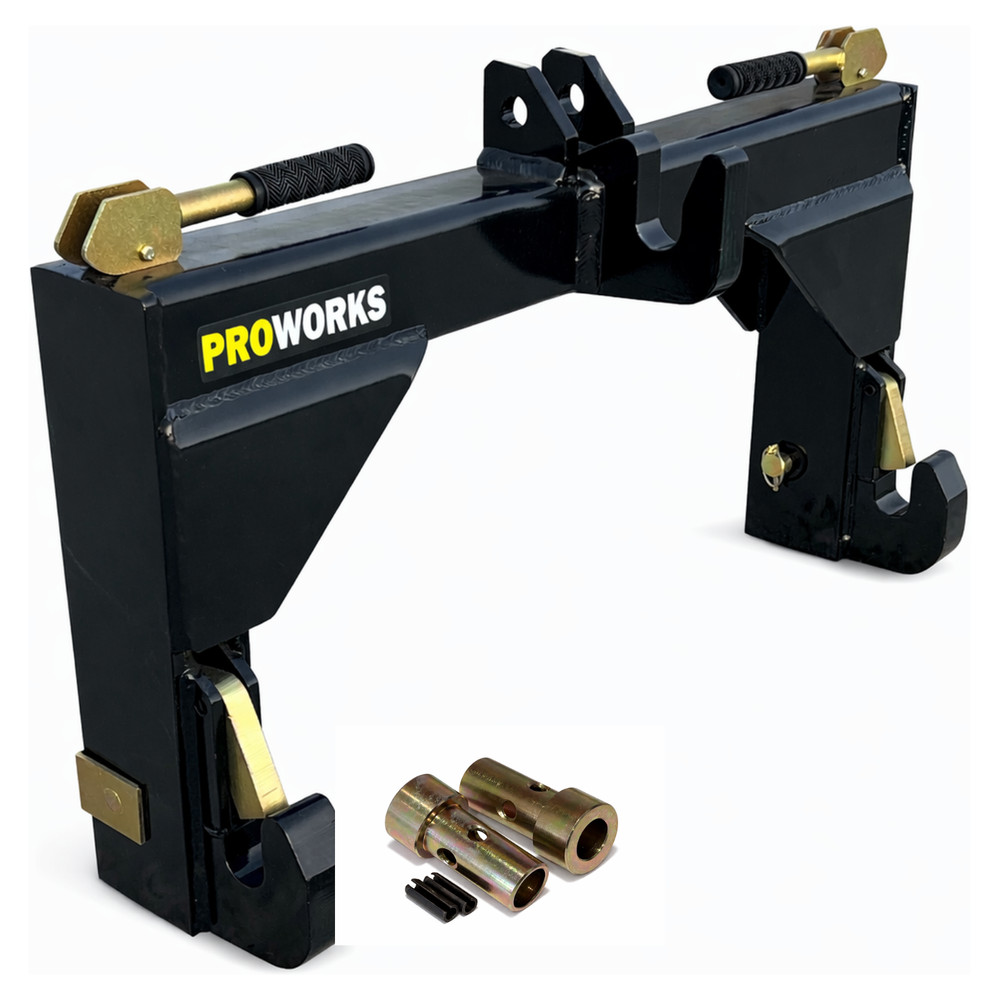 PROWORKS Category 2 Quick Hitch 3 Point Tractor Implement Adapter Attachment