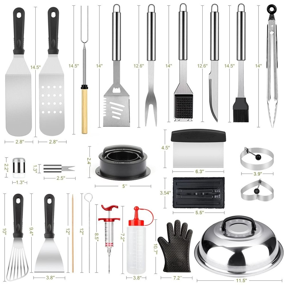 Griddle Accessories Kit, 144 Pcs Grill Tools Set for Silver