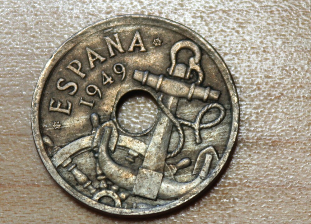 1949 56 Spain 50 Centimos Anchor