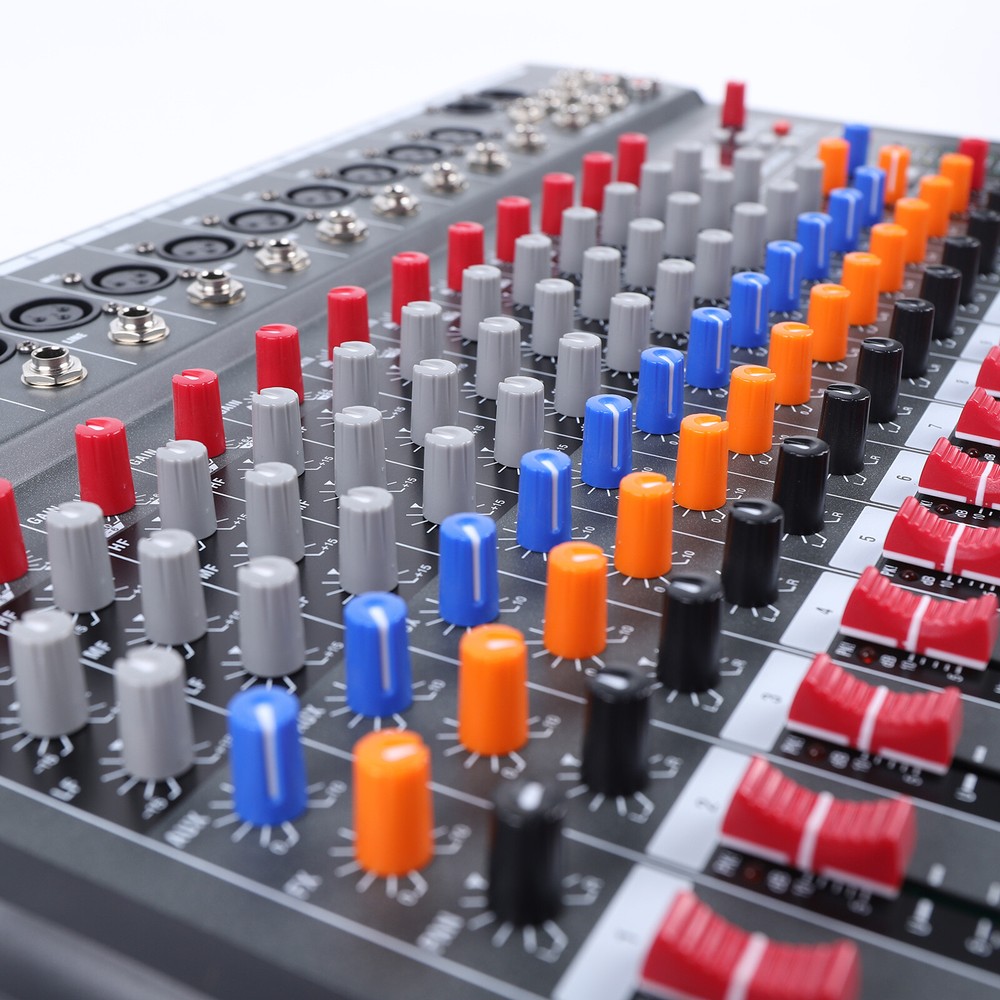 12 Channel Audio Mixer Bluetooth USB DJ Sound Mixing Console Amplifier Studio