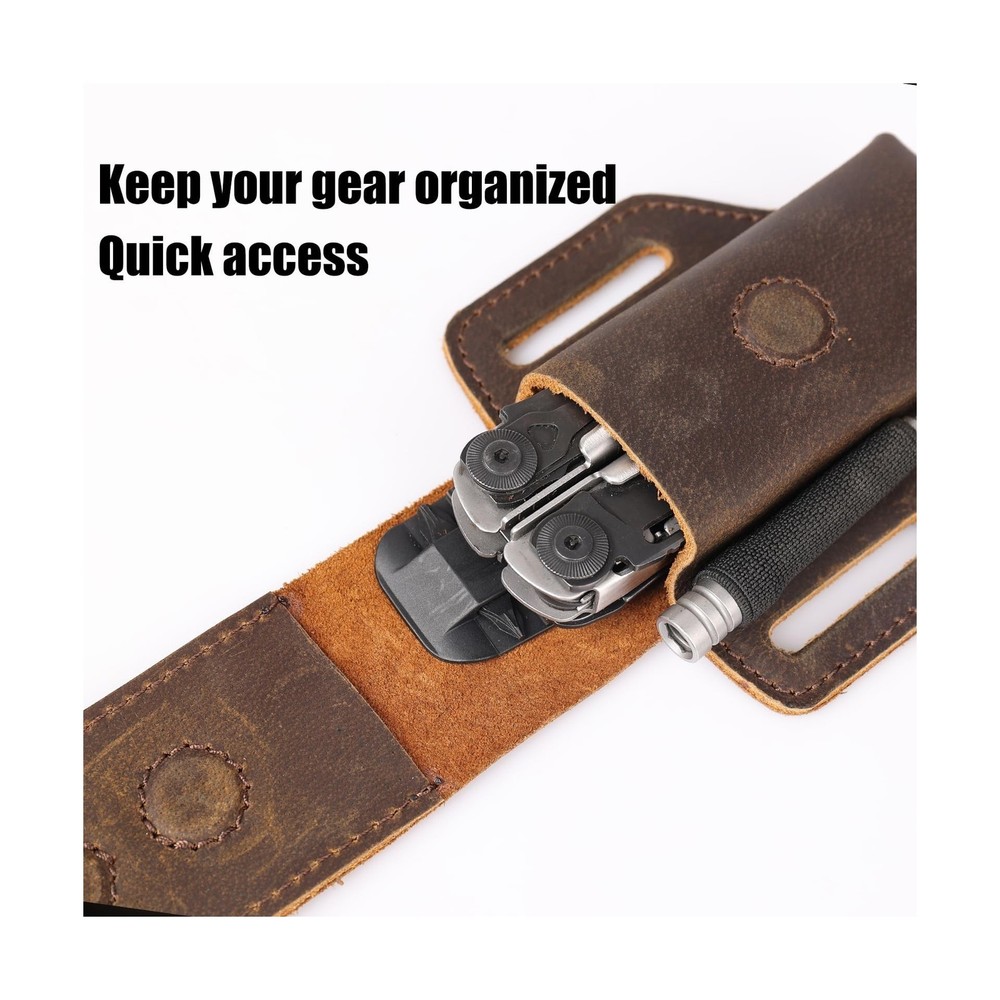 Topstache Leather Multitool Sheath for Belt - Multitool Holder - EDC Belt Org...