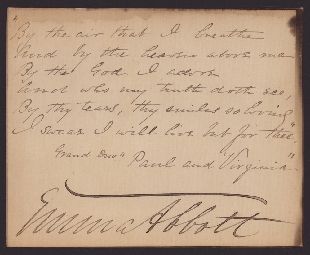 EMMA ABBOTT - AUTOGRAPH QUOTATION SIGNED