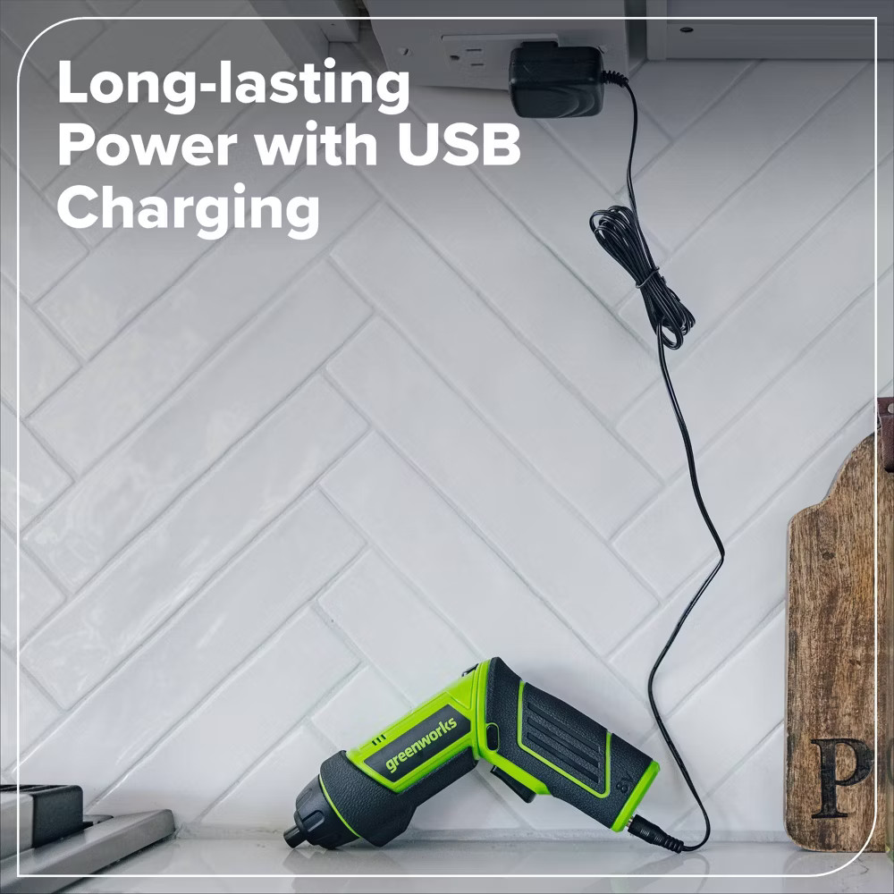 Greenworks 8V Screwdriver with 2 bits