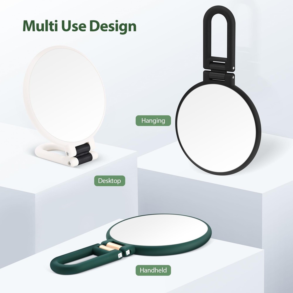 30X Magnifying Mirror Hand Handle Double Sided 30X/1X Foldable Green