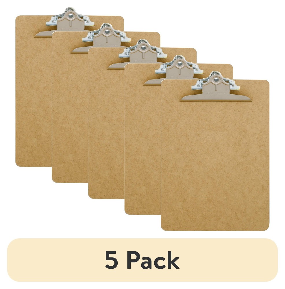 (5 pack) Manufacturing Hardboard Clipboard with High Capacity Clip