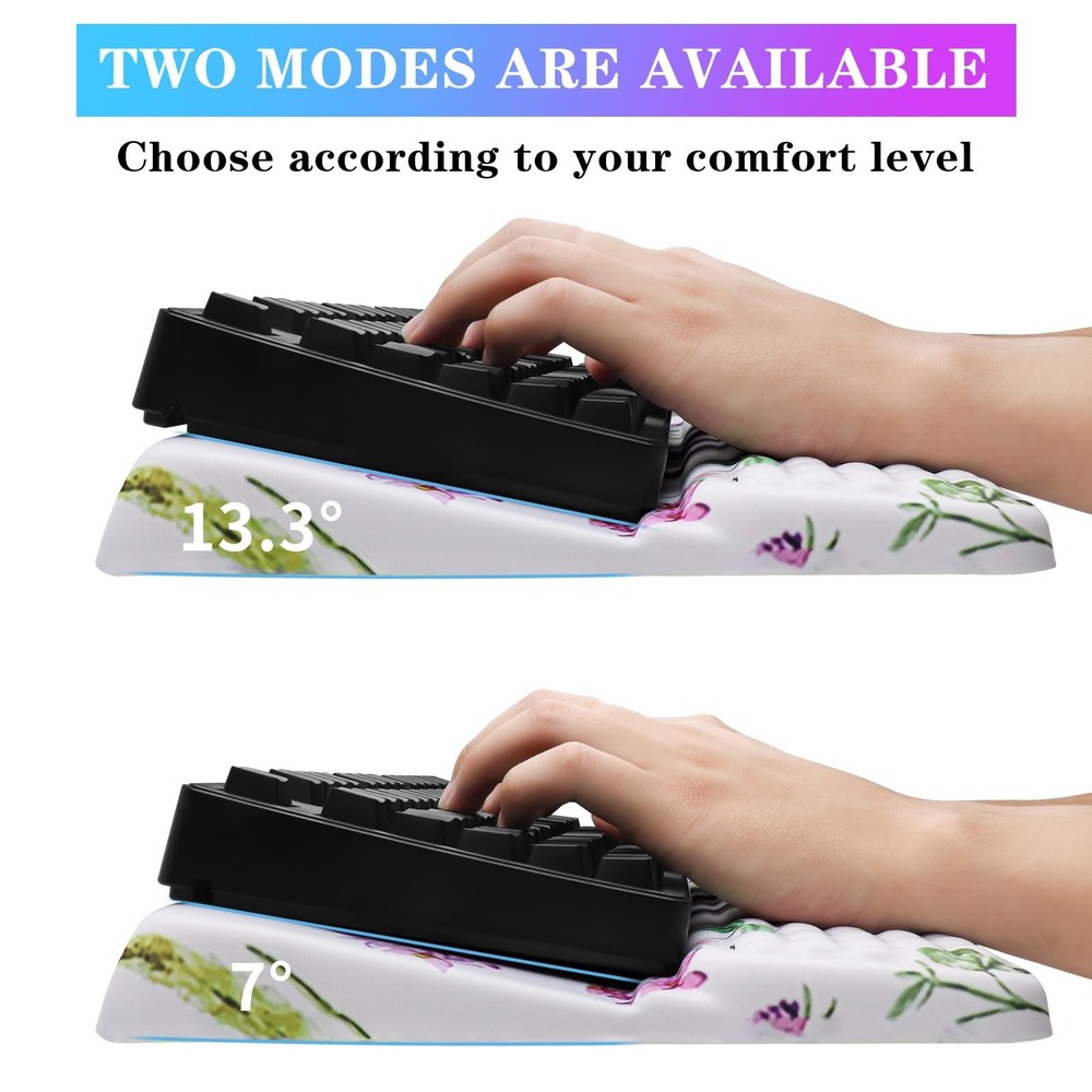 Computer Keyboard Stand with Wrist Rest Ergonomic Tilted Keyboard Holder - Ke...