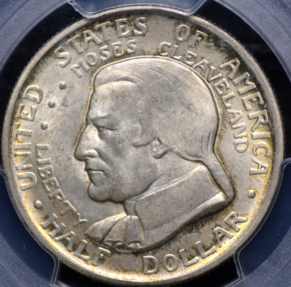 1936 CLEVELAND COMMEMORATIVE HALF DOLLAR PCGS MS 64 LIGHT GREYING SILVER WITH