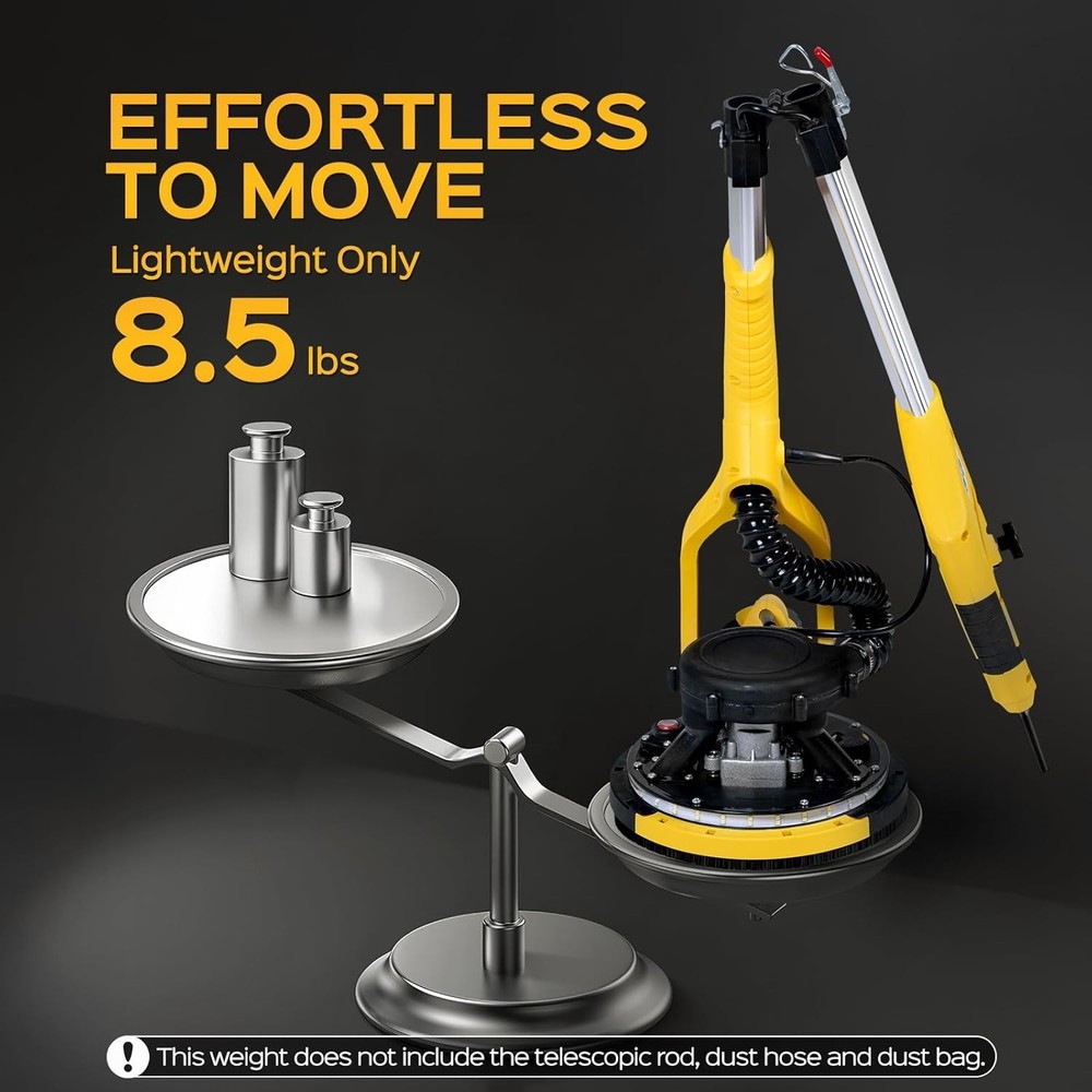 Drywall Sander Tool, 8.5 Amp Popcorn Ceiling Removal Tool with 7 Variable Spe...