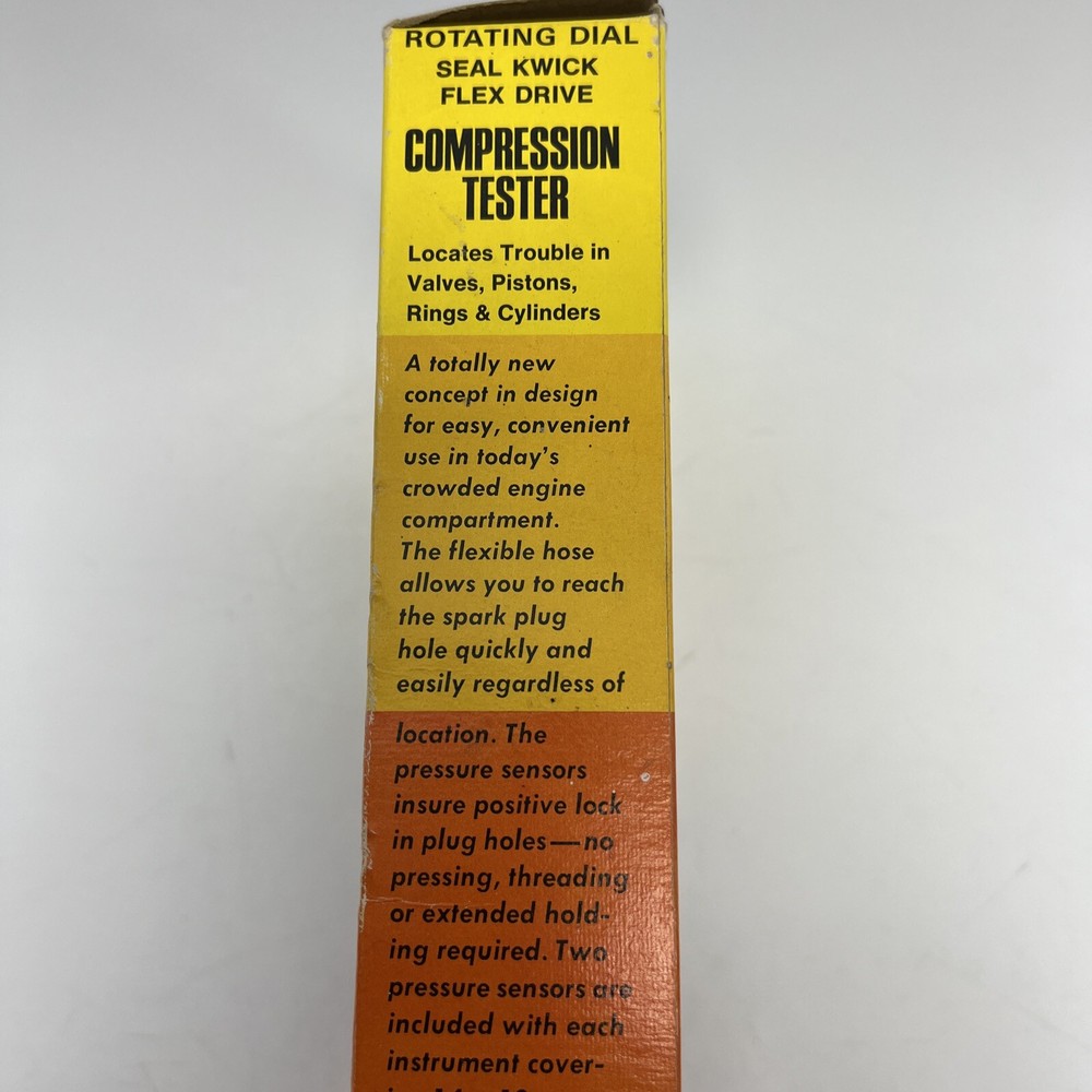 Vintage RAC Rotating Dial Engine Compression Tester Seal-Kwic Model 1539 EUC