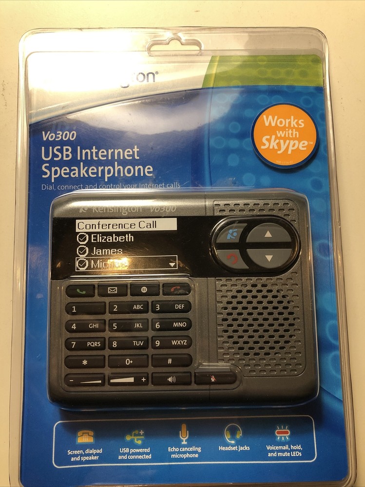 Kensington USB Internet Speakerphone Skype Vo300 NEW !