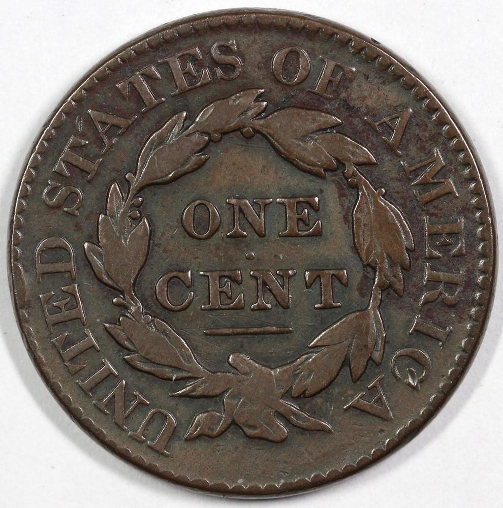 1827 1c N-10 Coronet or Matron Head Large Cent
