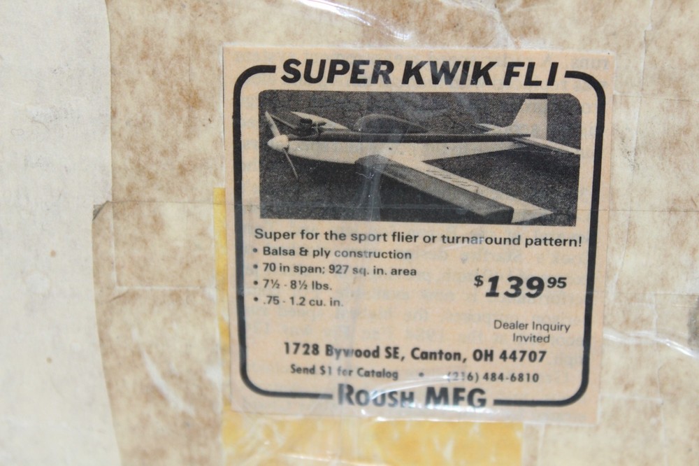 NIB SUPER KWIK FLI Balsa Kit
