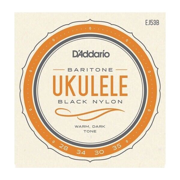 D'Addario Ukulele Strings Black Nylon EJ53B Uke Baritone