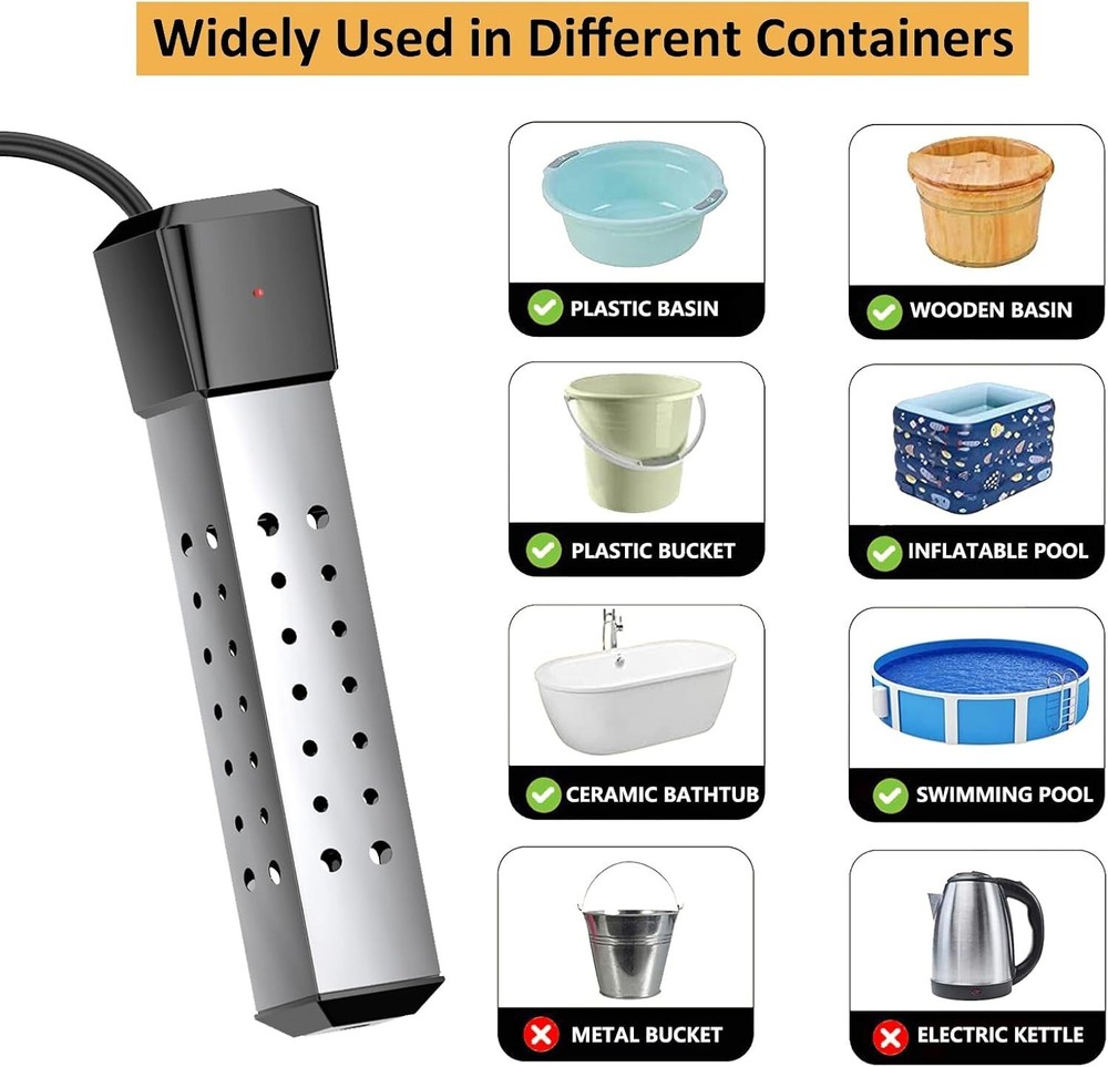 2000W Pool Heater with Stainless Guard - Fast Heating for Inflatable Pools