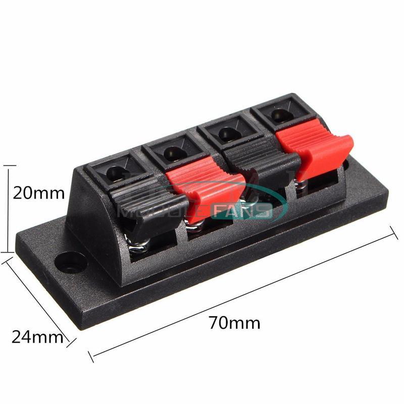 5PCS 4 Way Terminal Speaker Socket Connector Board Push Audio Stereo