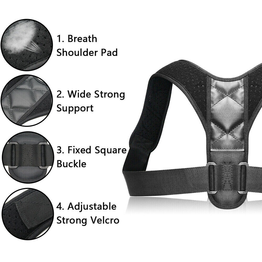 Back Support Brace Posture Corrector Spine Training Harness - Chest size 25-50in